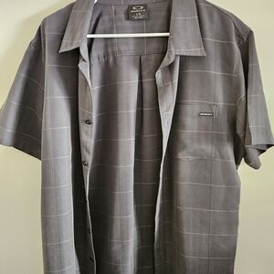 Oakley Gray Plaid Short Sleeve Shirt